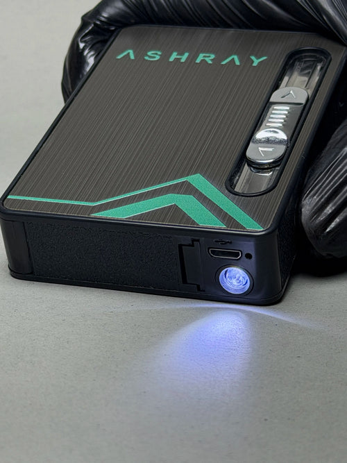 ASHRAY™ 2-in-1 Electric Lighter & Cigarette Case – USB-C Rechargeable
